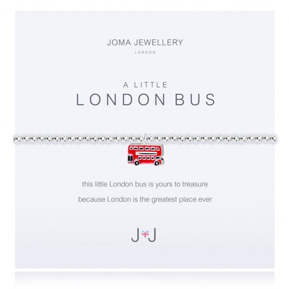 Joma Jewellery A Little London Bus Silver Beaded Charm Bracelet NIP Y2K Travel